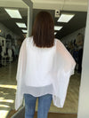 EMB SIDE SILK MIX TOP