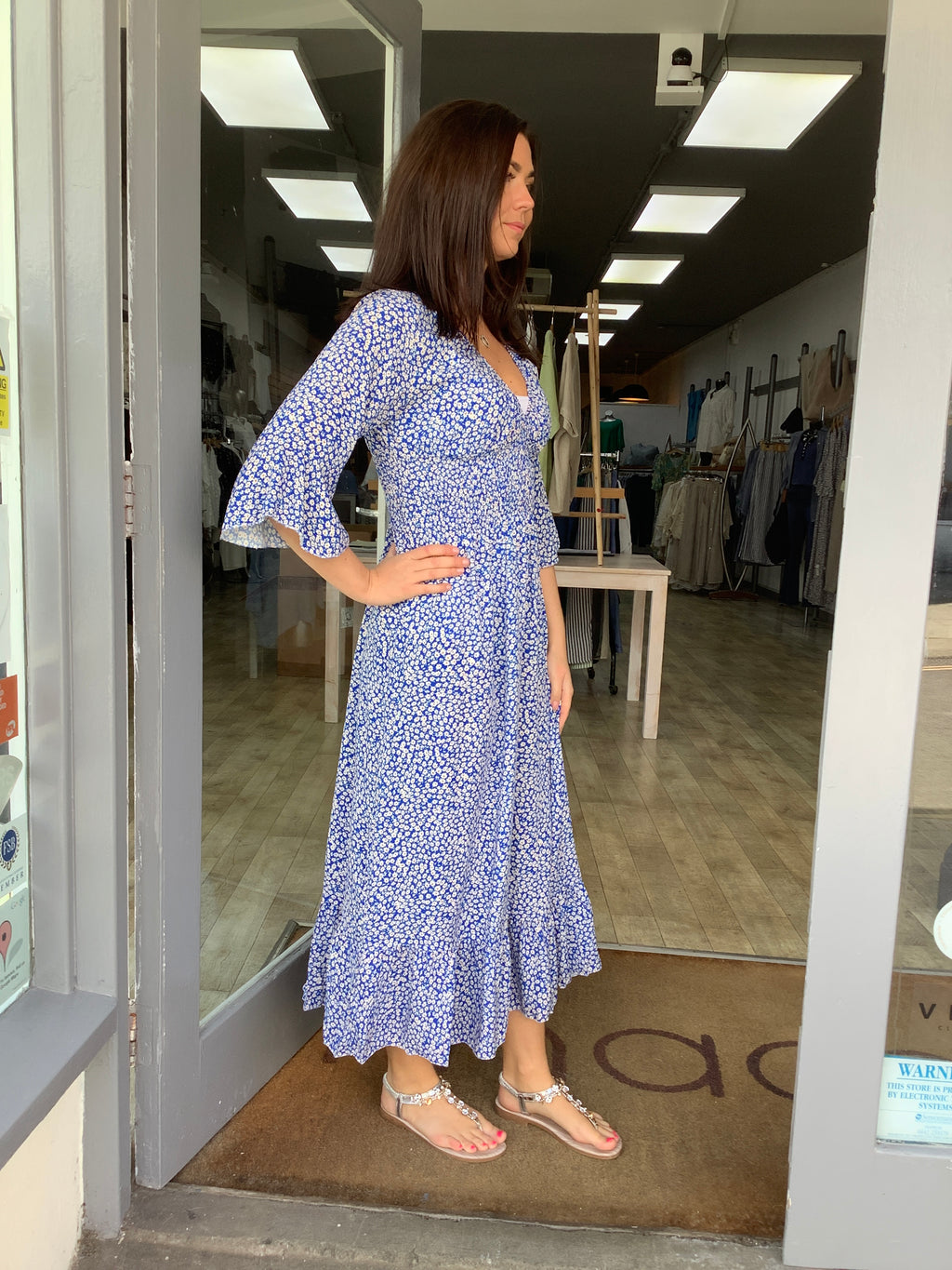DITSY SHIRRED DRESS