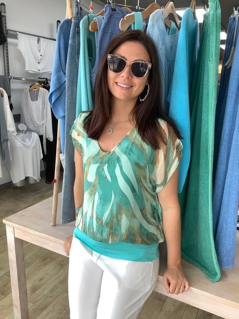 JERSEY WAIST SILK TOP