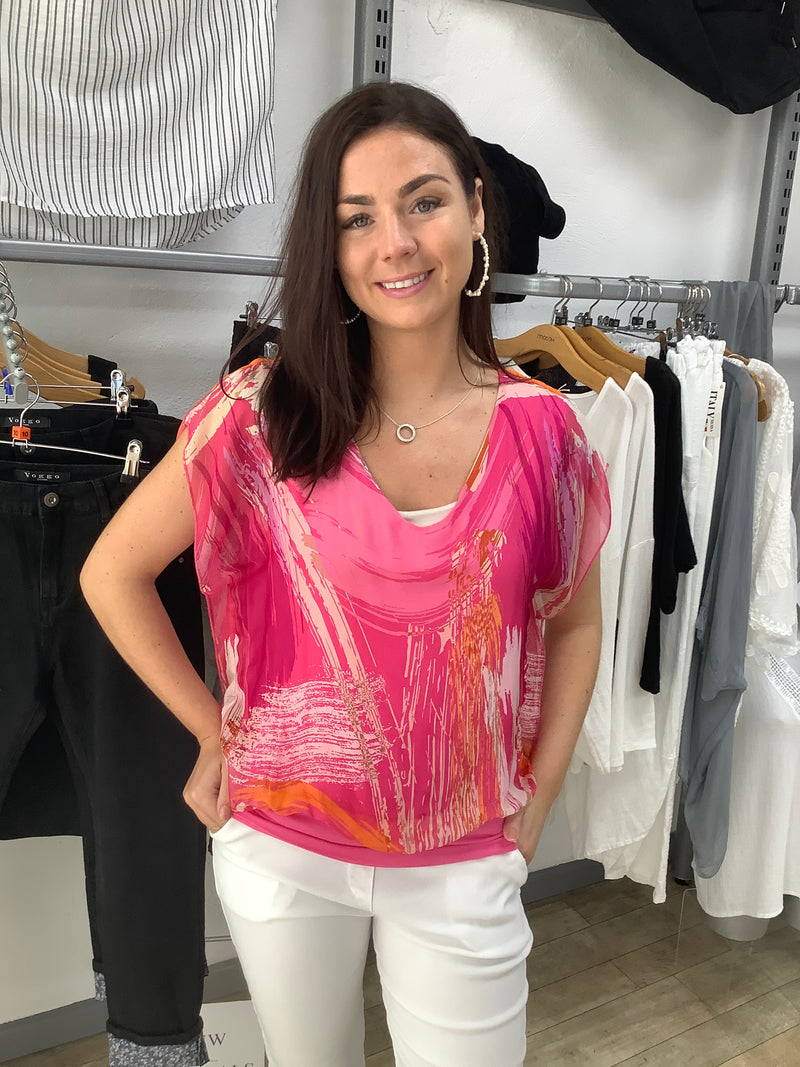 JERSEY WAIST SILK TOP