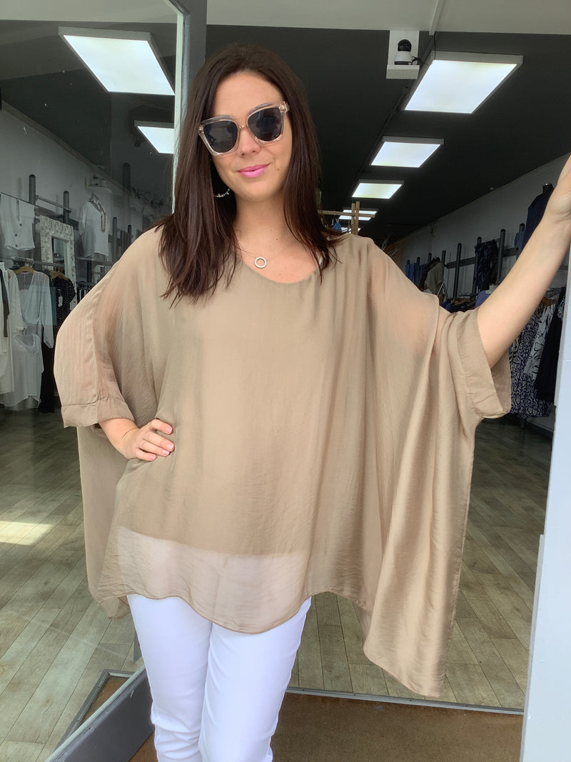 BATWING SILK TOP