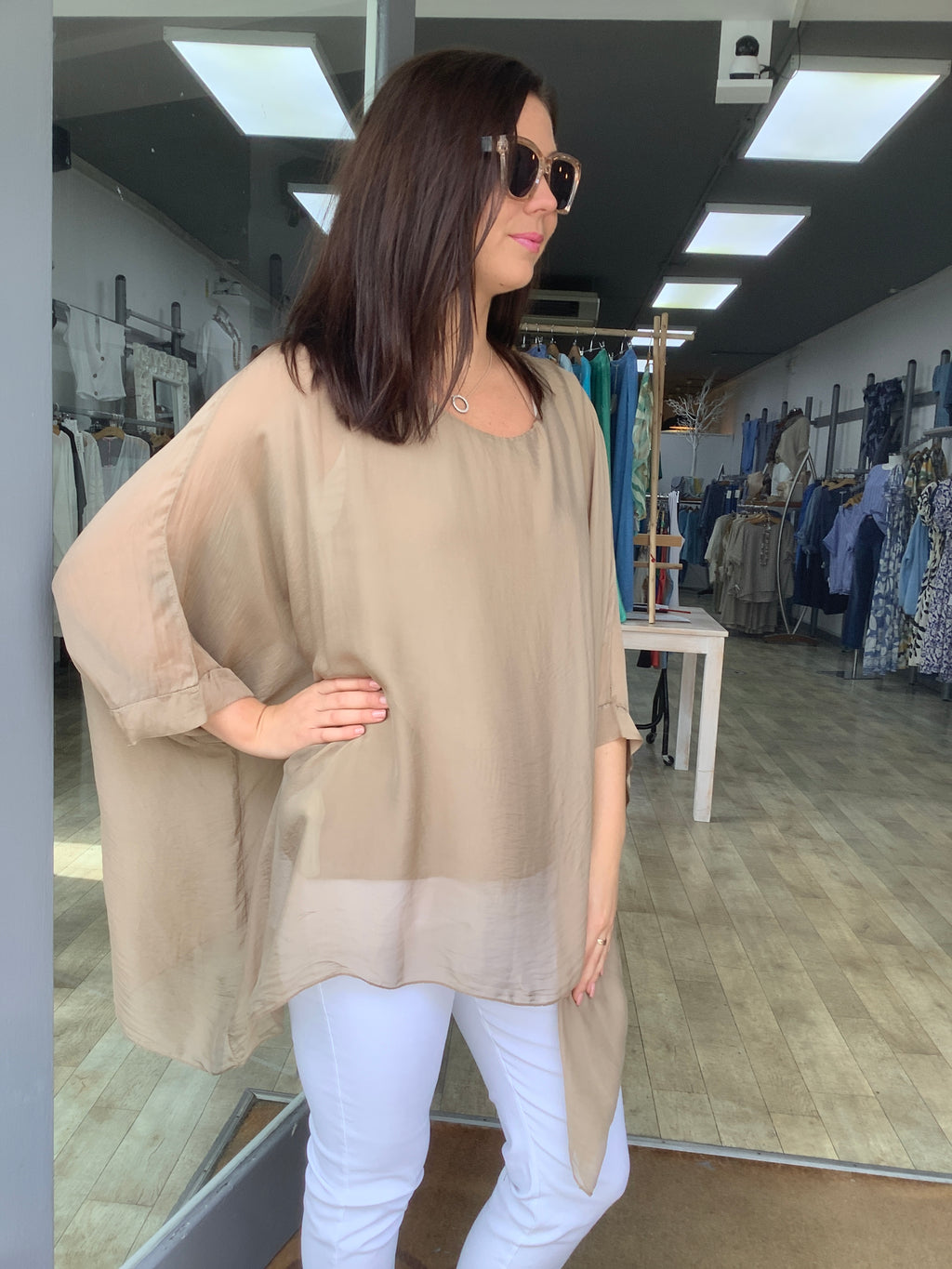 BATWING SILK TOP