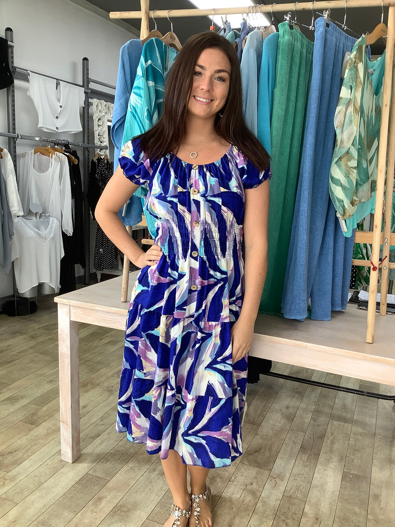 BRUSHSTROKE MIDI DRESS