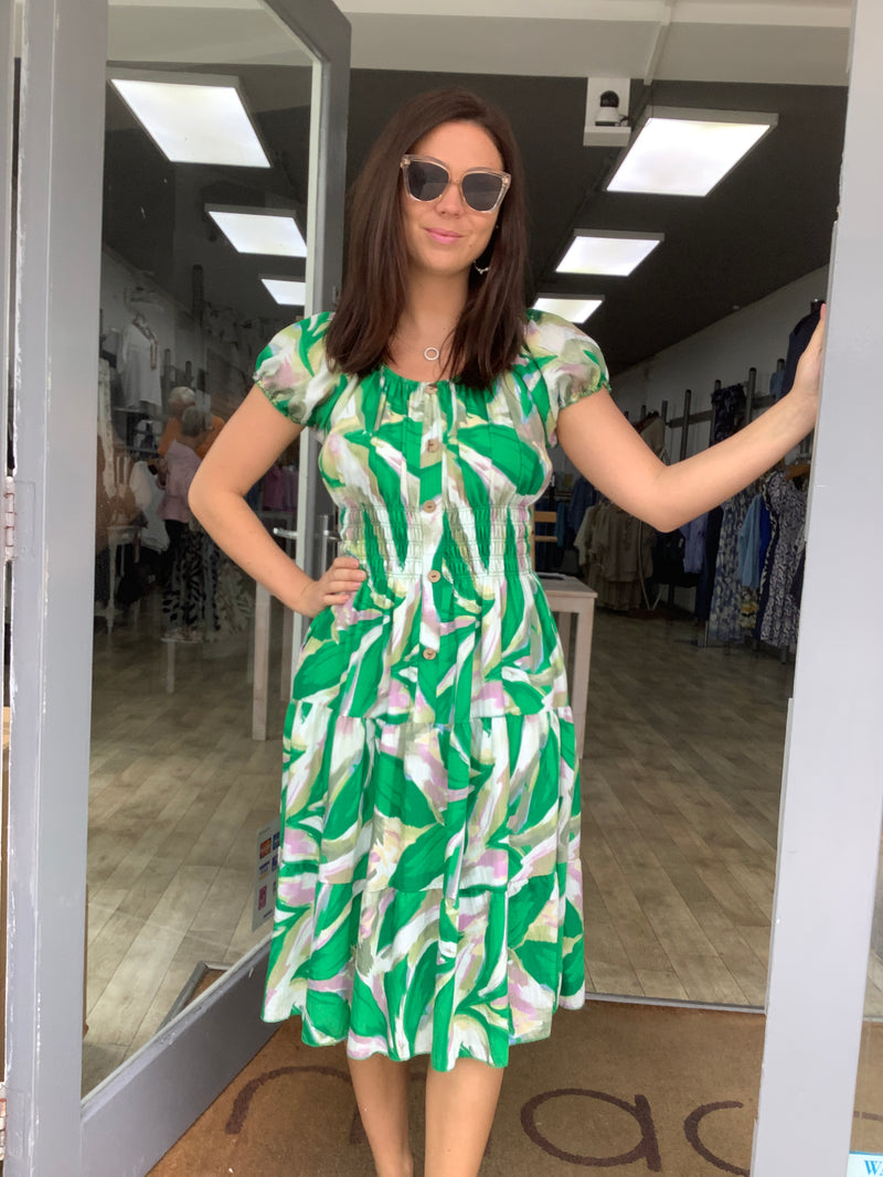 BRUSHSTROKE MIDI DRESS