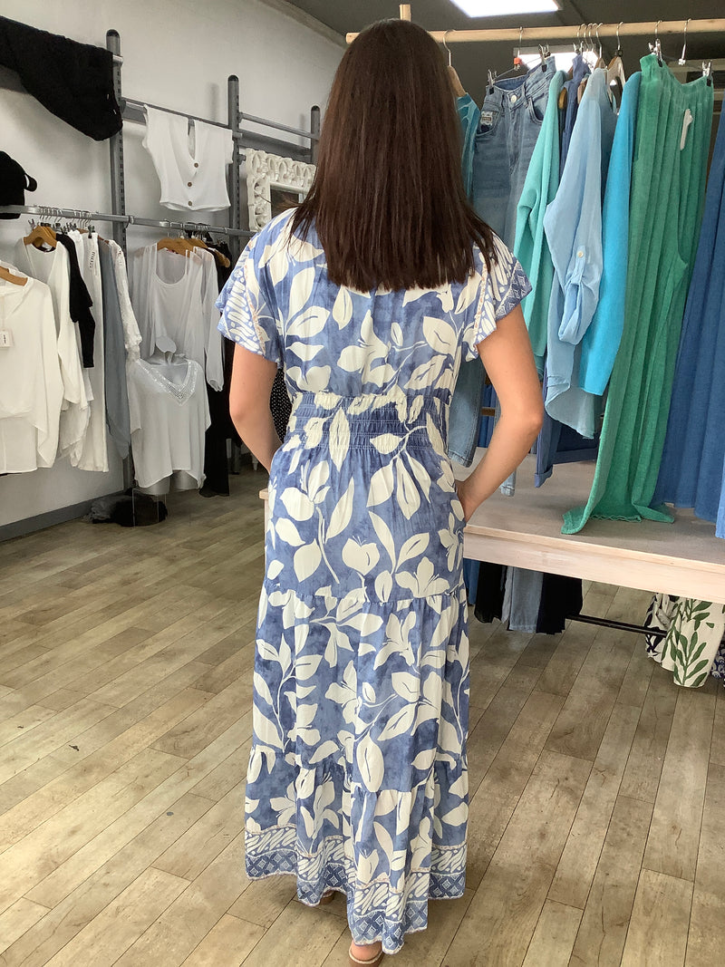 PALM PRINT MAXI DRESS