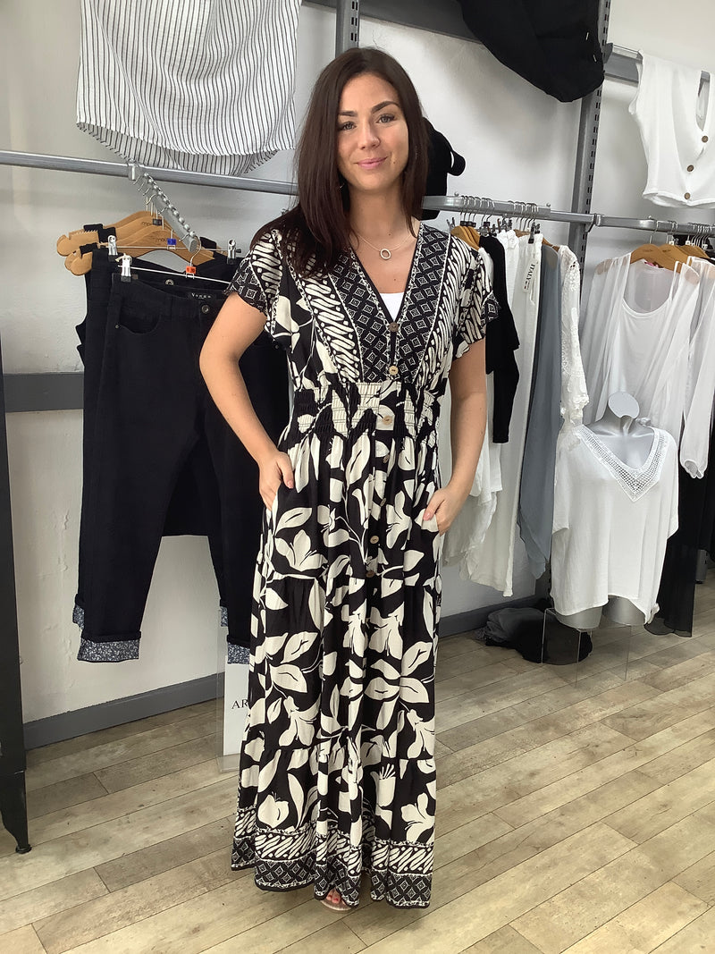 PALM PRINT MAXI DRESS
