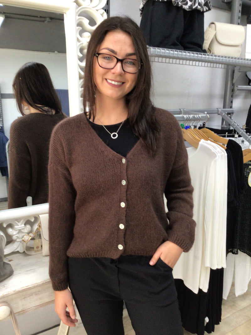 5 BUTTON MOHAIR CARDI