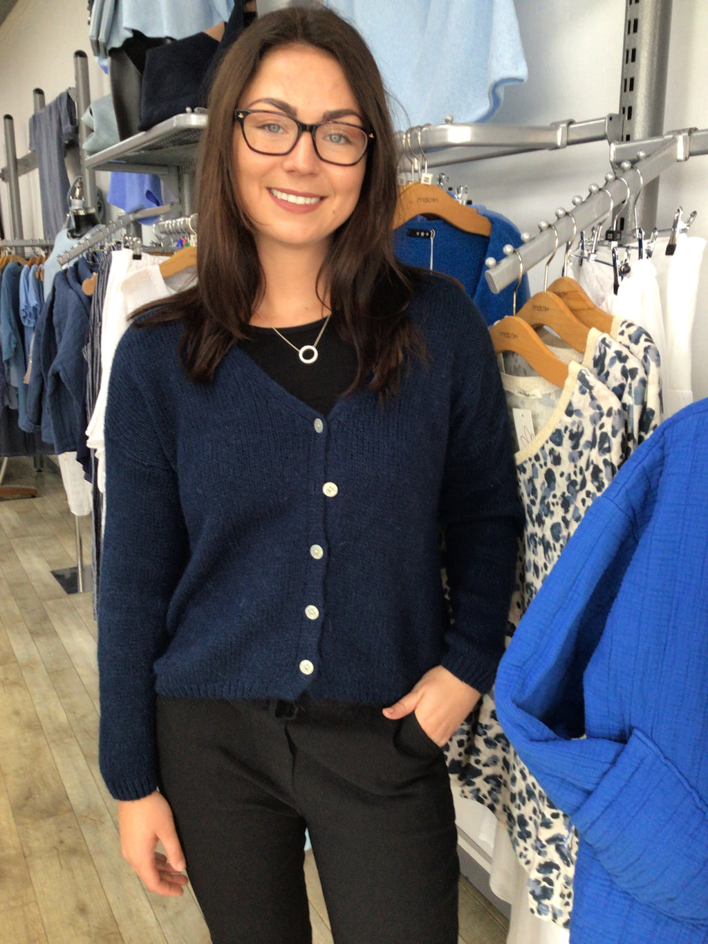 5 BUTTON MOHAIR CARDI