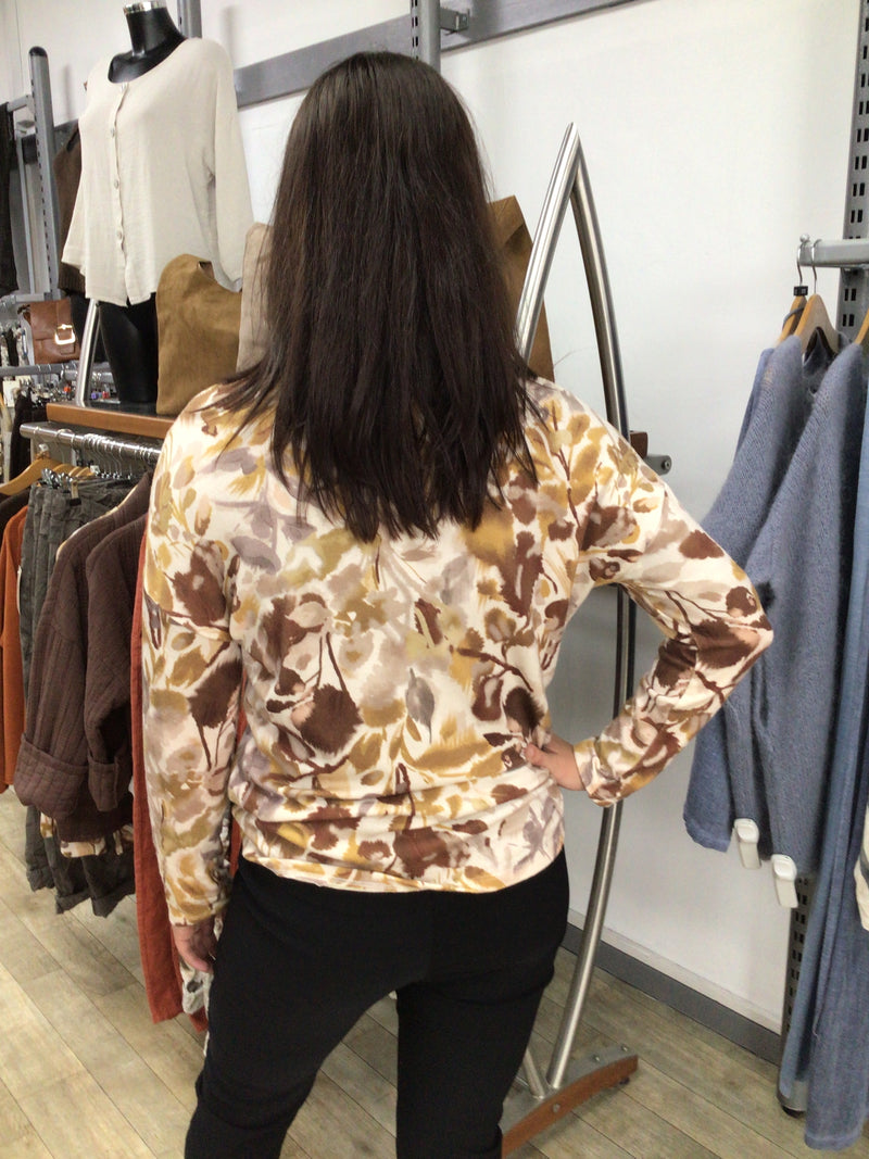 FLORAL VEE NK SOFT KNIT