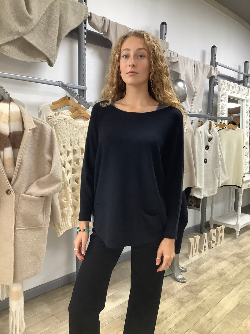 2 PKT BATWING KNIT