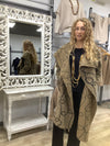 OPEN WATERFALL PRINT COAT