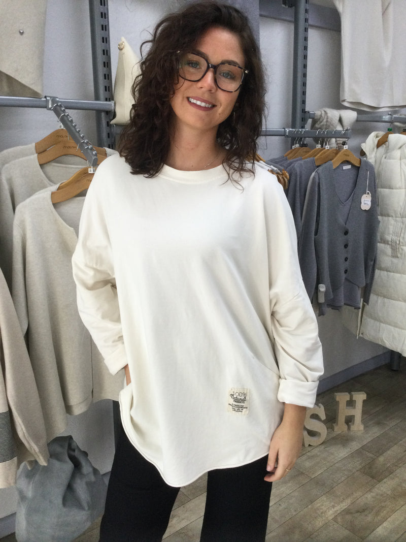 NATURAL TAB SWEAT TOP