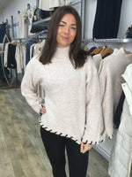 BLANKET STITCH KNIT TOP